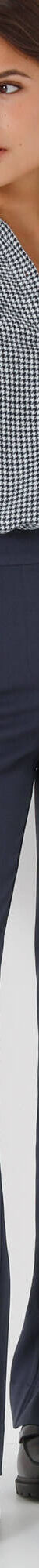 Elegante, rechte broek, effen (marine) Elegante, rechte broek, effen (marine)